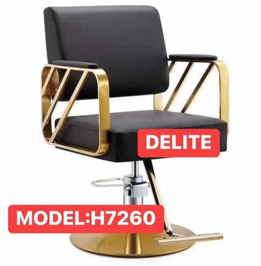 Delite Gold All purpose Chair | Salon Barber Chair with Gold base and Armrest Model: H7260