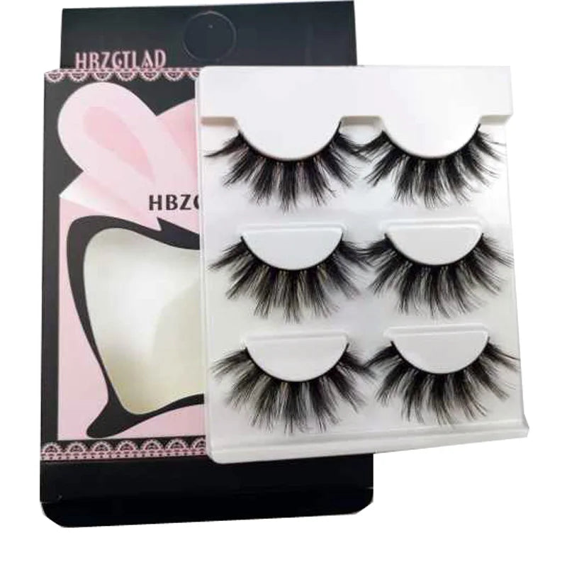 NEW 3 pairs mink eyelashes natural fake eye lashes make up handmade 3d mink lashes false lash volume eyelash extension