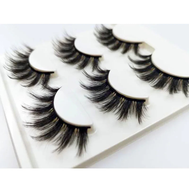 NEW 3 pairs mink eyelashes natural fake eye lashes make up handmade 3d mink lashes false lash volume eyelash extension