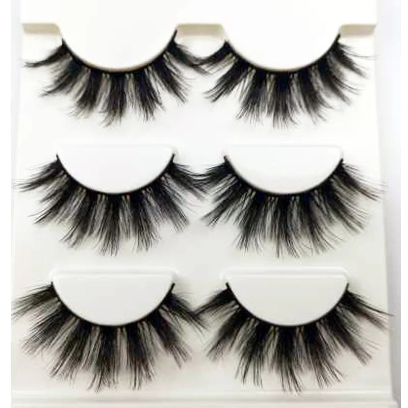 NEW 3 pairs mink eyelashes natural fake eye lashes make up handmade 3d mink lashes false lash volume eyelash extension