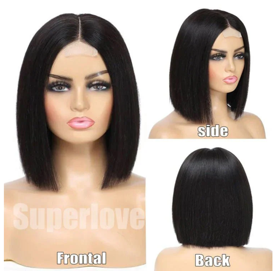 Human Hair Full Frontal Bob Wig 13X4