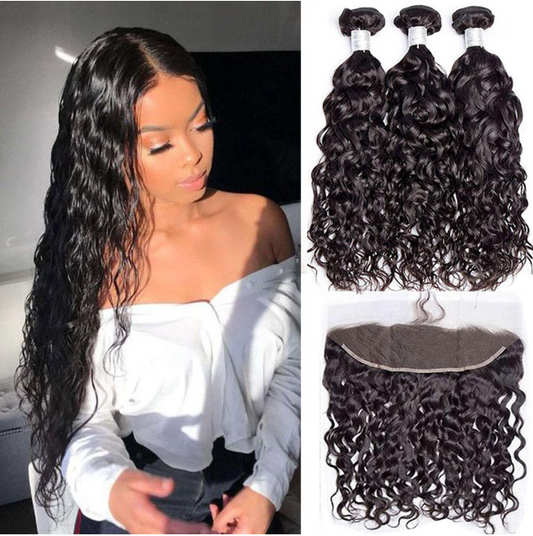 Water Wave Hair Closure 3 Parts 100% Original