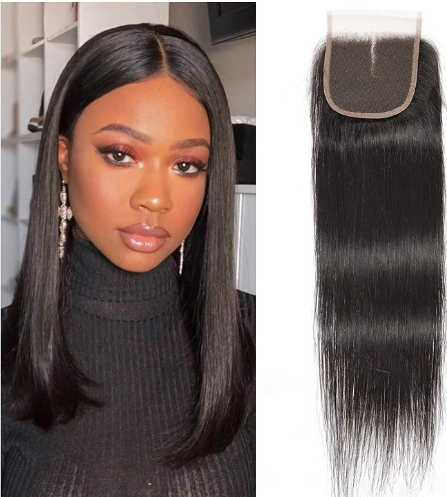 Human Hair Closure Middle Part Straight 100% Original